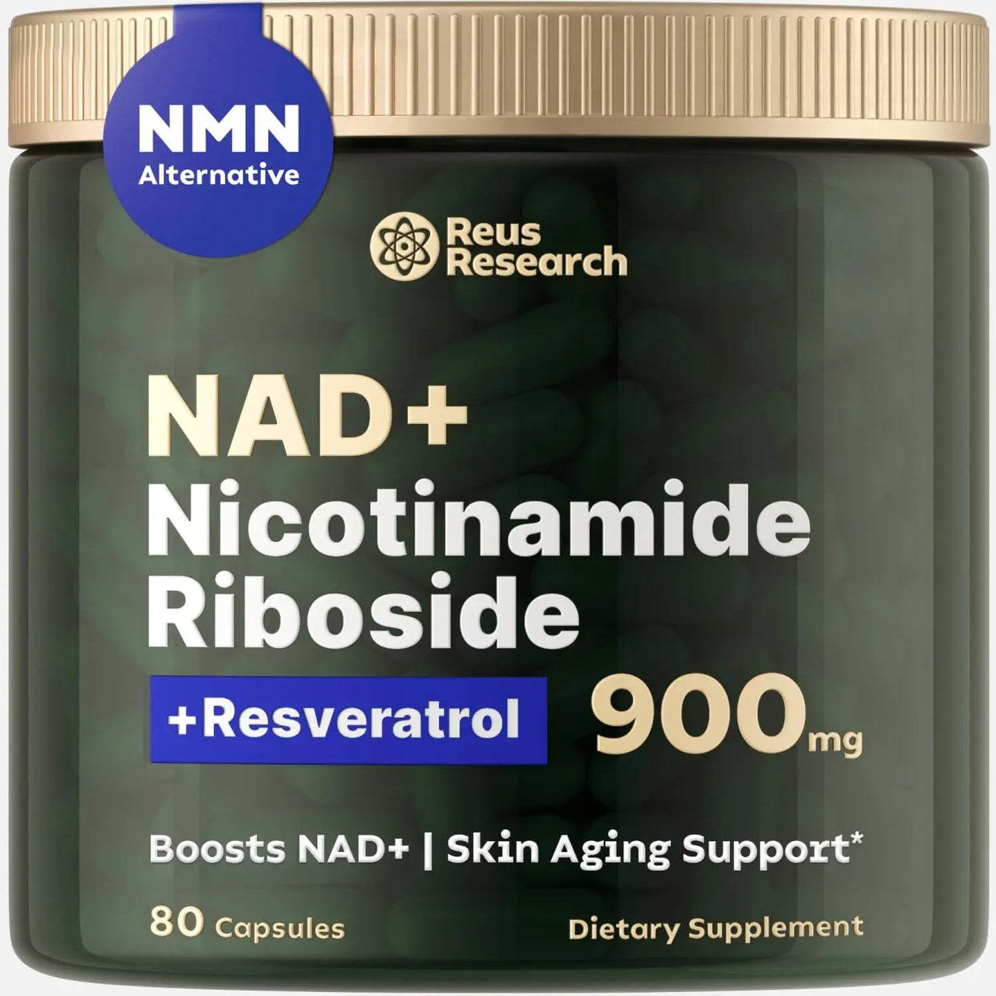 Reus Research NMN Supplement Alternative Liposomal Nicotinamide Riboside with Resveratrol  Quercetin High Purity NAD Supplement