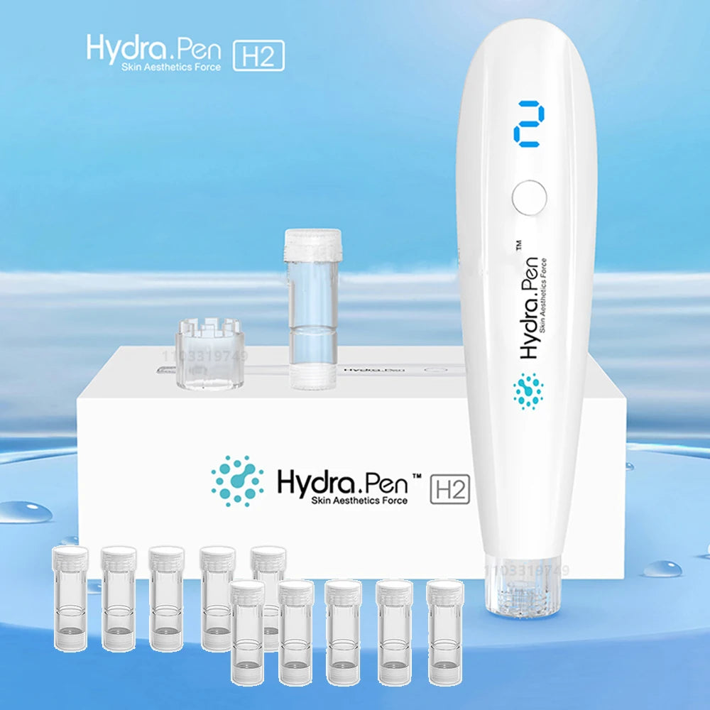 Hydra.pen H2 Wireless Professional Microneedling Pen Automatic Serum Applicator Dr.pen Amazing Skin Care Tool - 12pcs Cartridges