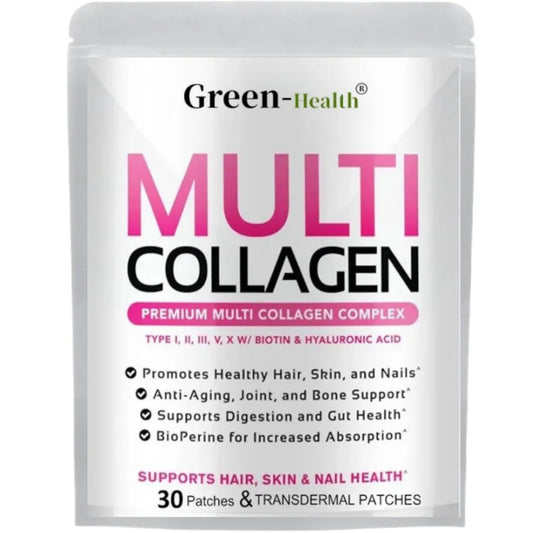 30 Patches Multi Collagen Plus Transdermal Patches With Biotin, Vitamin C For Women & Men Hair Growth Support Skin