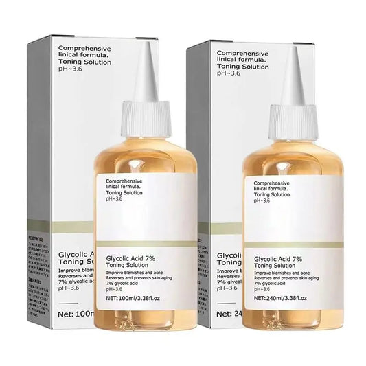 Glycolic Acid Toning Solution Glycolic Acid 7% Facial Toner 100ml/240ml Exfoliation Face Toner for Blemishes and Acnes