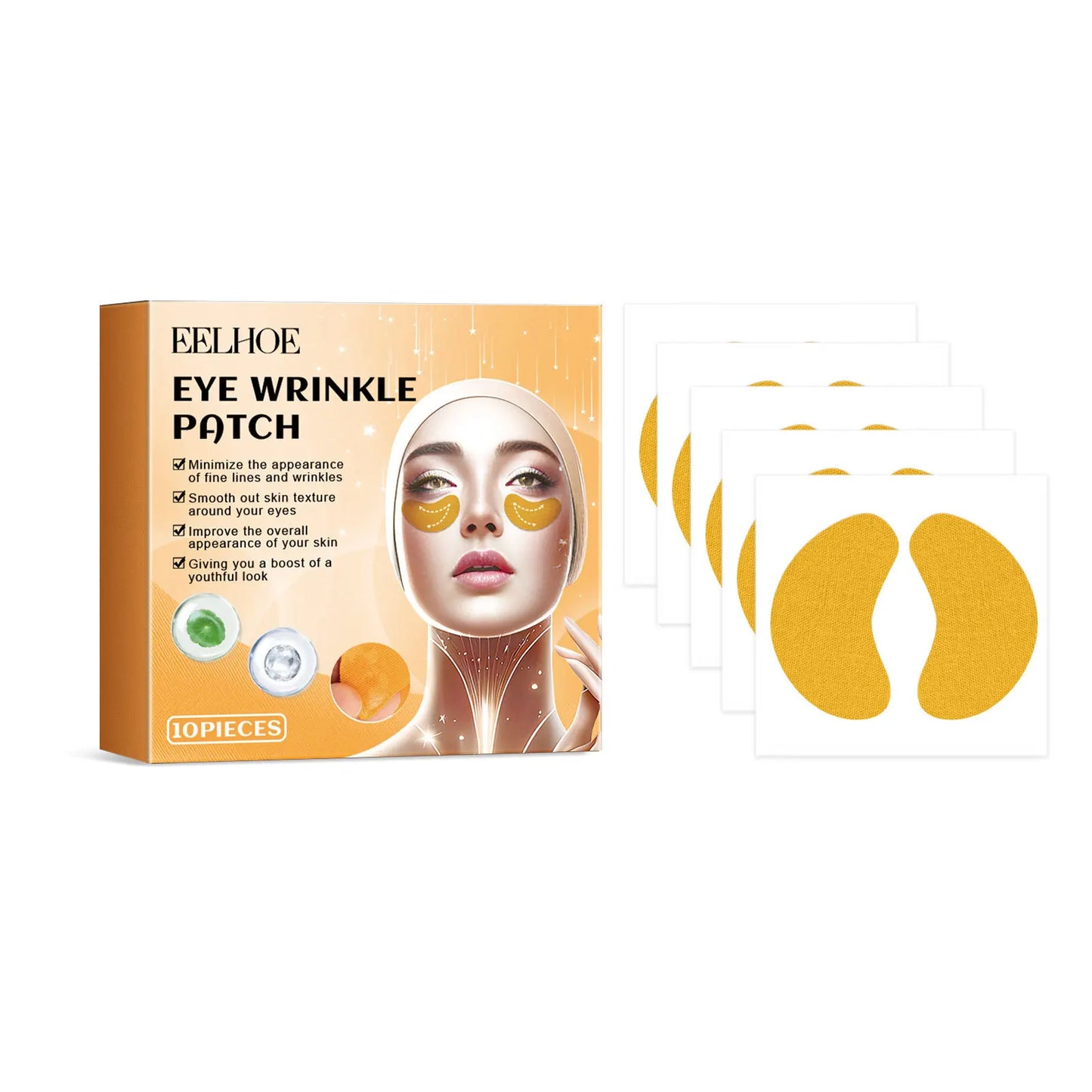 Forehead Nasolabial Eye Gel Patch Anti Wrinkle Forehead Line Removal Anti Sagging Skin Firming Mask Kojic Acid Collagen Patches