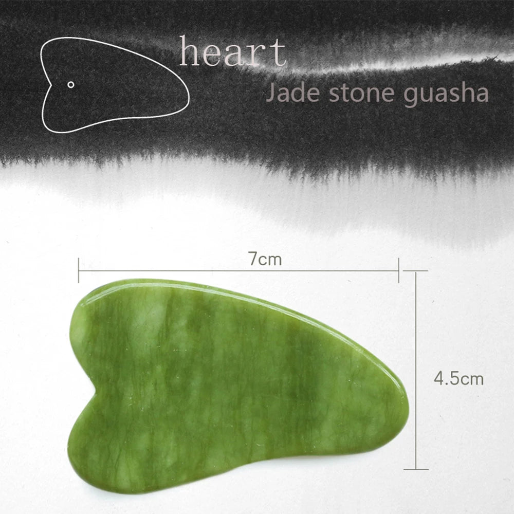 1PC Natural Jade Stone Gua Sha Board Massage Guasha Scraper Plate Face Beauty Health Massager Tools For Face Neck Back Skincare