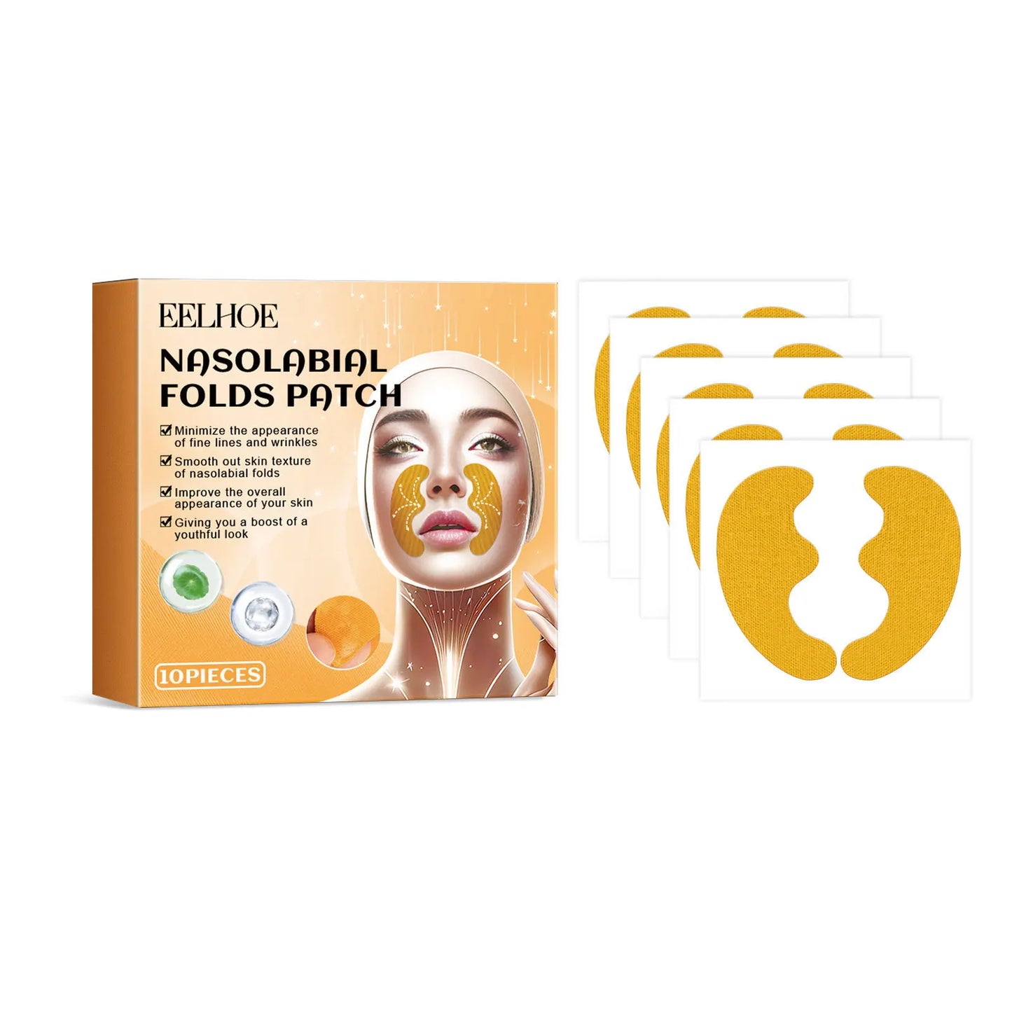 Forehead Nasolabial Eye Gel Patch Anti Wrinkle Forehead Line Removal Anti Sagging Skin Firming Mask Kojic Acid Collagen Patches